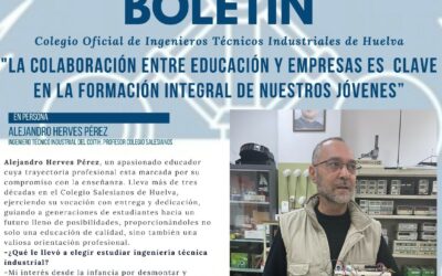 Alejandro Herves, profesor de Formación Profesional, participa en el Boletín del COITIH sobre la colaboración Educación y Empresas.
